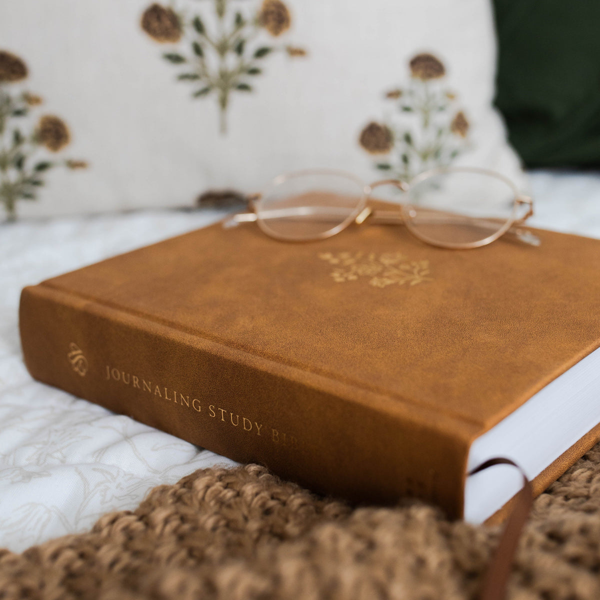 ESV Journaling Study Bible TruTone over Board, Nubuck Caramel