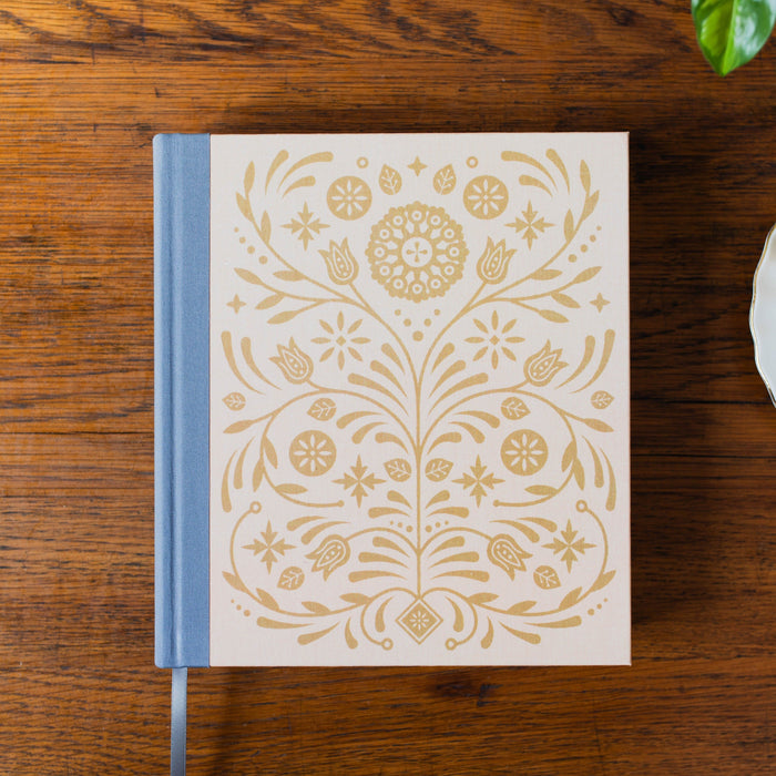 ESV Journaling Study Bible Cloth over Board, Blush/Ochre, Floral Design